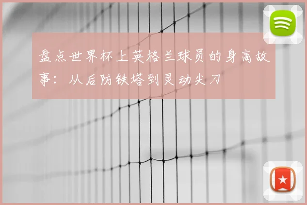 盘点世界杯上英格兰球员的身高故事:从后防铁塔到灵动尖刀